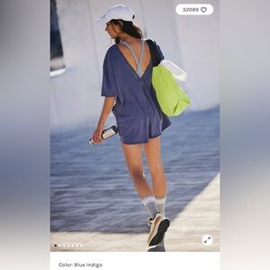 Free People Movement Hot Shot Romper Blue Indigo
SIZE S